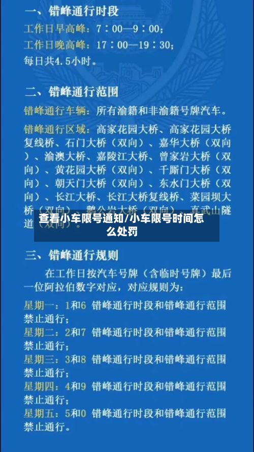 查看小车限号通知/小车限号时间怎么处罚