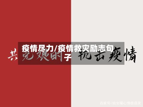 疫情尽力/疫情救灾励志句子