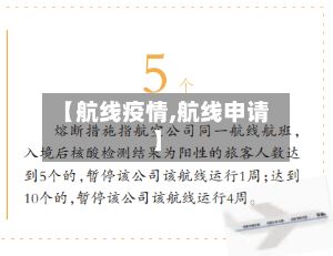 【航线疫情,航线申请】