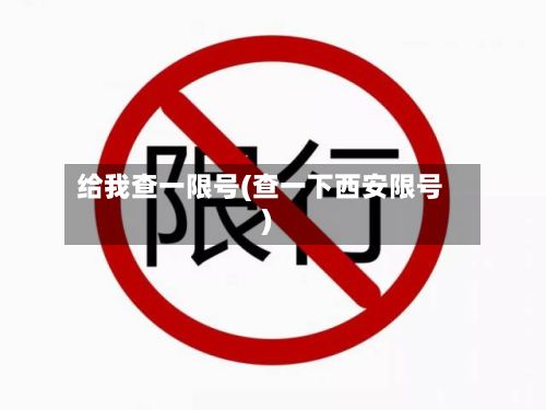 给我查一限号(查一下西安限号)