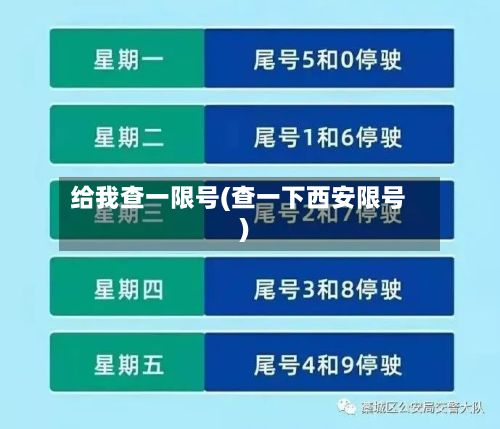给我查一限号(查一下西安限号)-第2张图片
