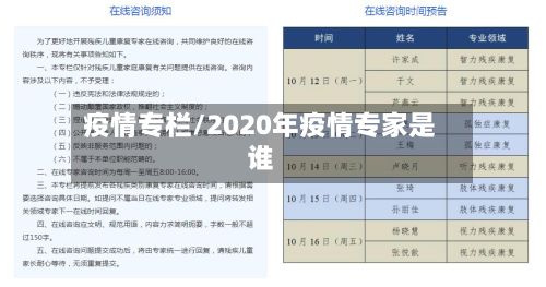 疫情专栏/2020年疫情专家是谁-第2张图片