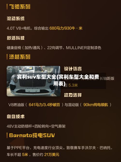 宾利suv车型大全(宾利车型大全和费用表)
