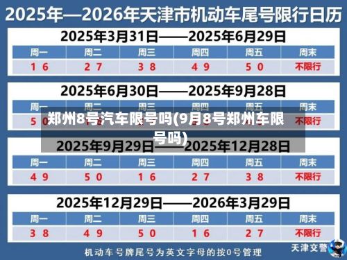郑州8号汽车限号吗(9月8号郑州车限号吗)