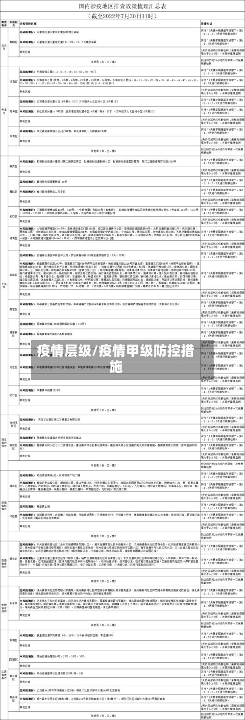 疫情层级/疫情甲级防控措施-第2张图片