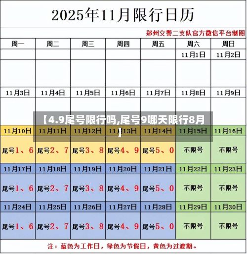 【4.9尾号限行吗,尾号9哪天限行8月】
