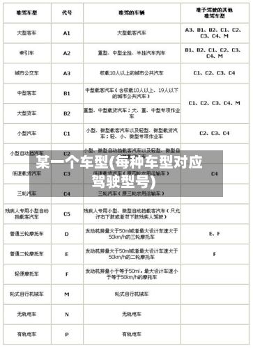 某一个车型(每种车型对应驾驶型号)-第2张图片