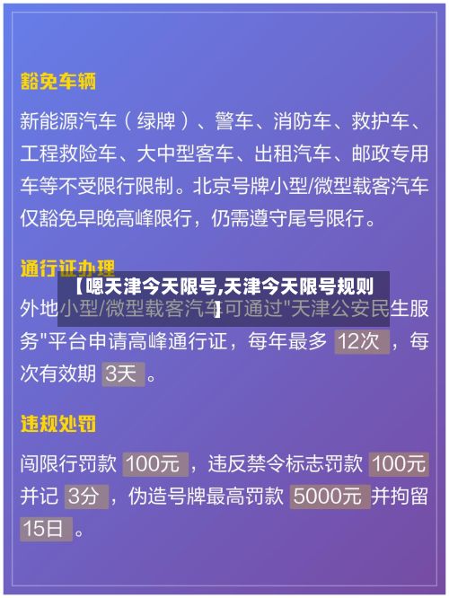 【嗯天津今天限号,天津今天限号规则】