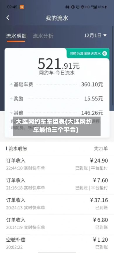 大连网约车车型表(大连网约车最怕三个平台)