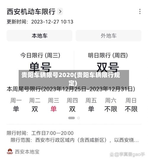 贵阳车辆限号2020(贵阳车辆限行规定)