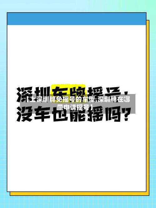 【上深圳牌免摇号的车型,深圳牌在哪里申请摇号】-第3张图片