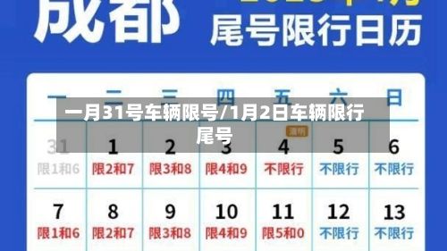 一月31号车辆限号/1月2日车辆限行尾号