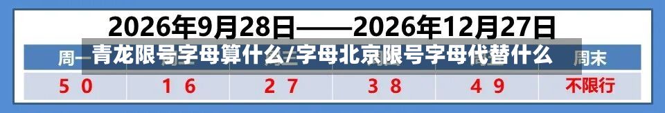 青龙限号字母算什么/字母北京限号字母代替什么