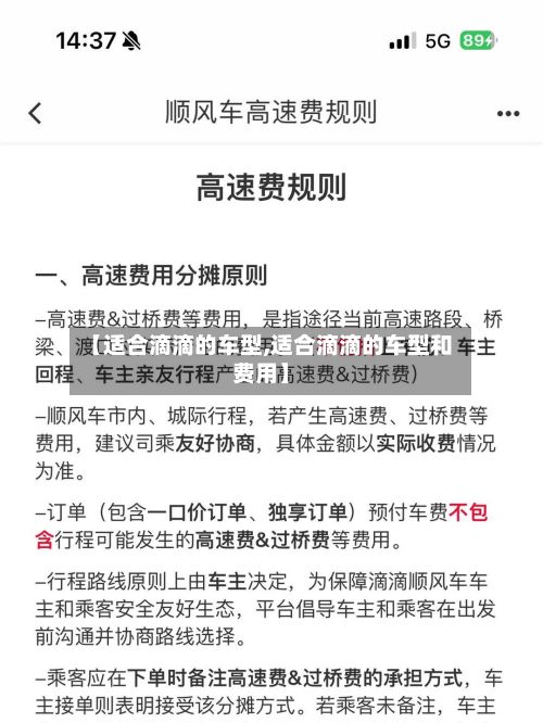 【适合滴滴的车型,适合滴滴的车型和费用】-第3张图片