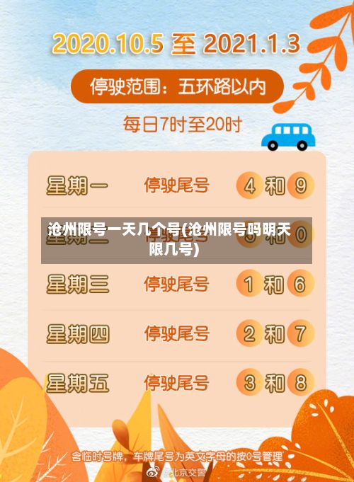 沧州限号一天几个号(沧州限号吗明天限几号)-第2张图片