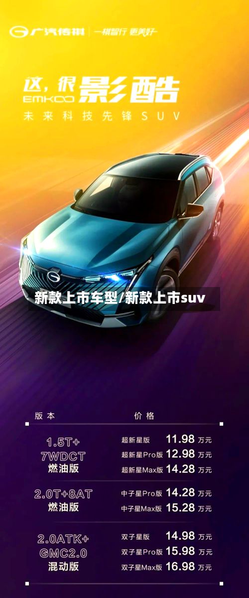 新款上市车型/新款上市suv